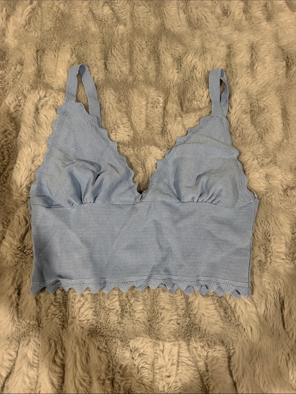 Zara Light Blue Lace-Trim Bralette Camisole